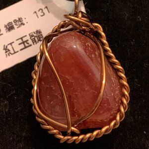 Red Chalcedony #131, Polished Stone Pendant